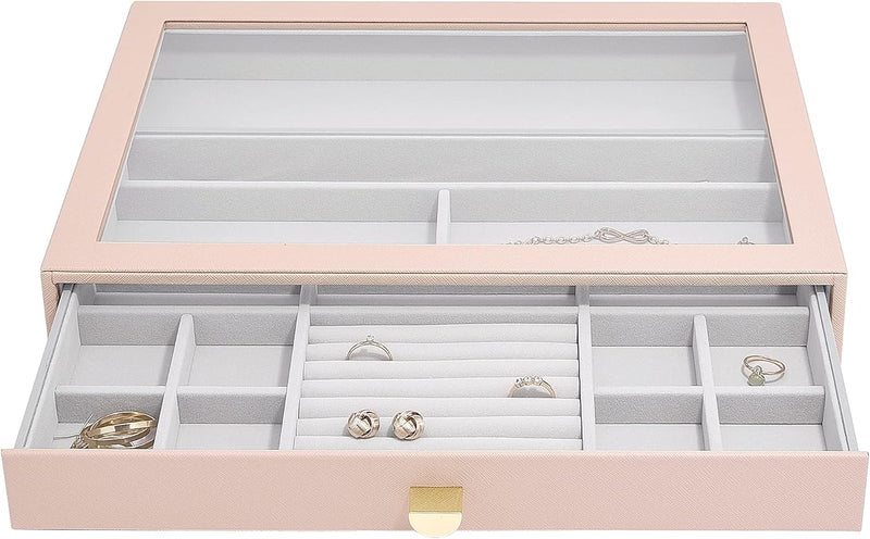 Stackers Blush Supersize Jewellery Box Display Drawer Blush Pink, Blush Pink