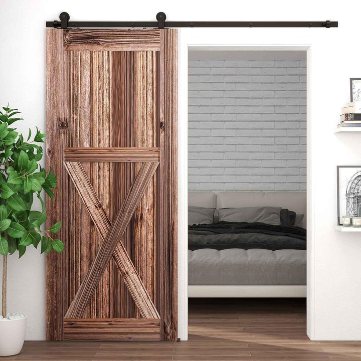 LTIYITL 121CM(4FT) Schiebetürbeschlag Set Schiebetürsystem Laufschiene für Schiebetür Hängeschiene f