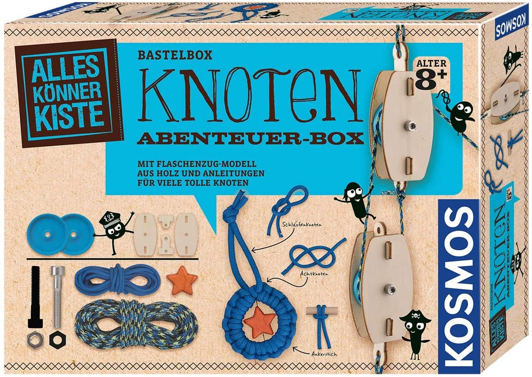 Kosmos 604325 AllesKönnerKiste Knoten Abenteuer-Box, DIY-Bastelset für Jungen und Mädchen ab 8 Jahre