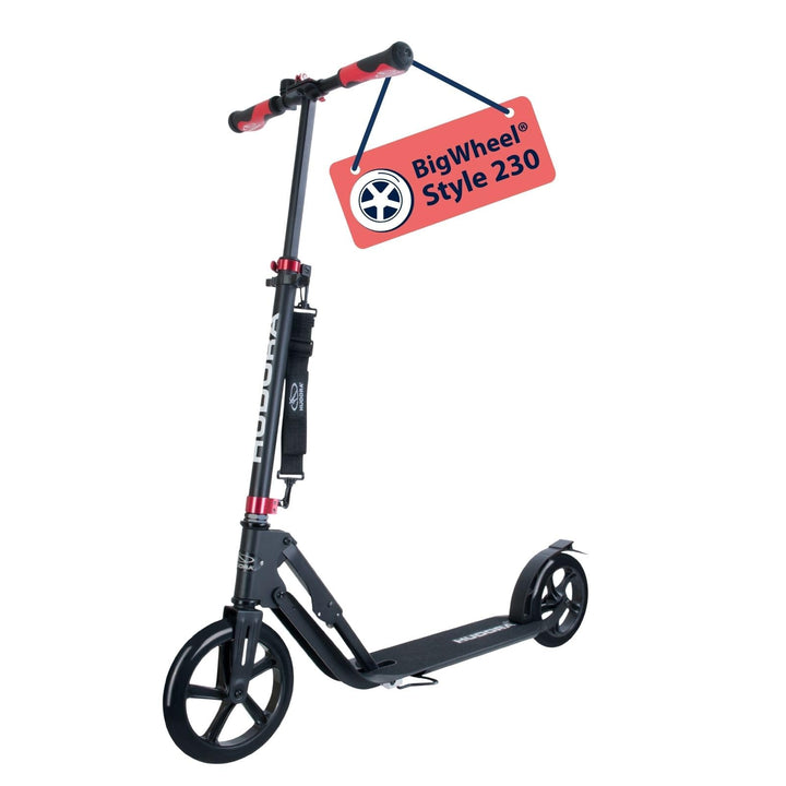 HUDORA BigWheel Style 230 Scooter I Stabiler Aluminium-Roller mit grosser Trittfläche I Höhenverstel