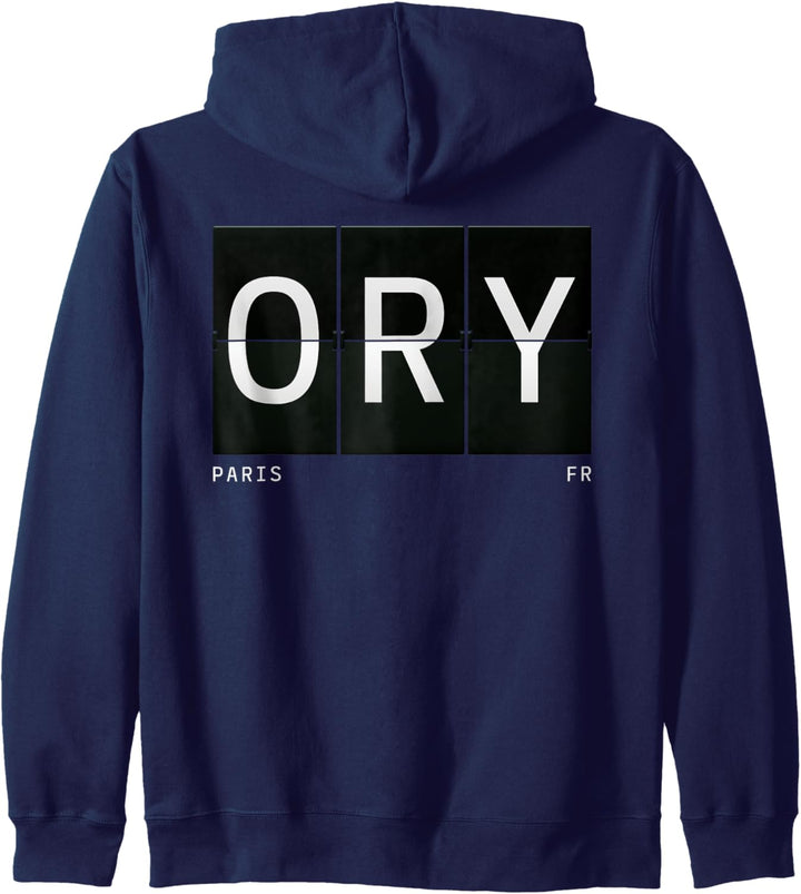 ORY Paris FR Frankreich Retro Weltreise Flughafen Code Kapuzenjacke