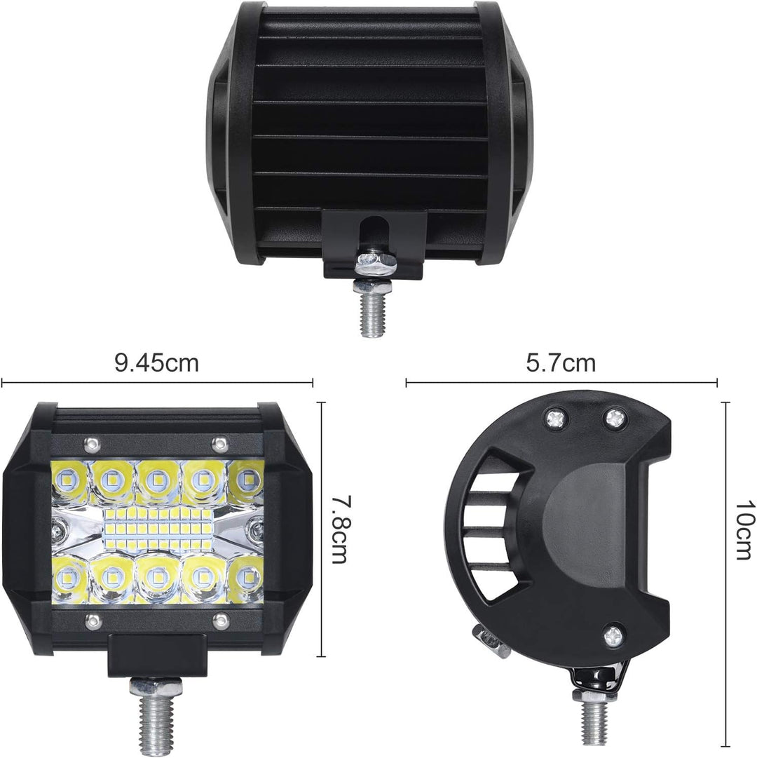 URAQT LED Arbeitsscheinwerfer, 2x60W Auto Scheinwerfer 6000K Zusatzscheinwerfer, IP65 Wasserdicht St