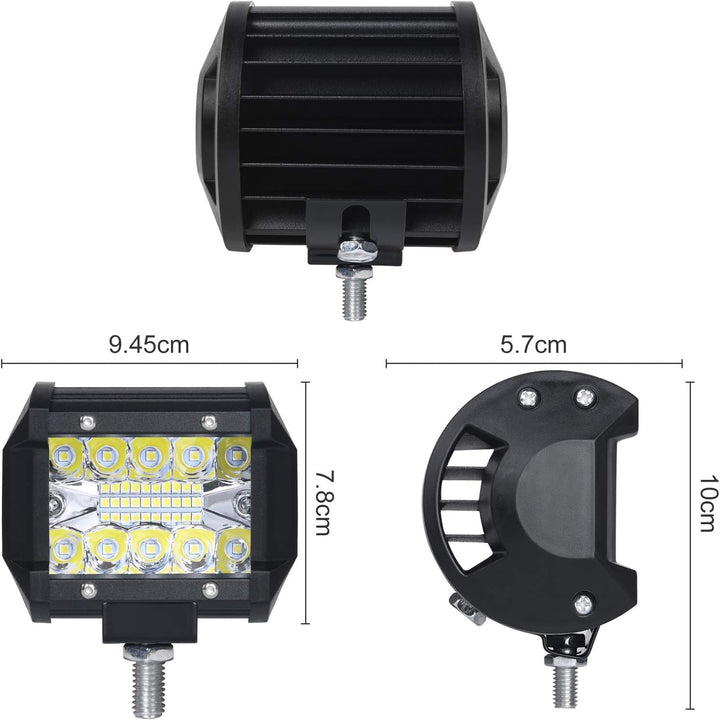URAQT LED Arbeitsscheinwerfer, 2x60W Auto Scheinwerfer 6000K Zusatzscheinwerfer, IP65 Wasserdicht St