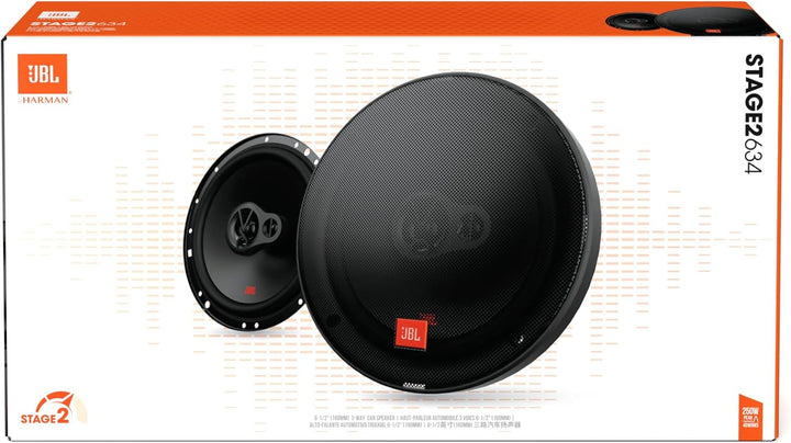 JBL Stage2 634 3-Wege Auto Lautsprecher Set von Harman Kardon - 250 Watt KFZ Auto Boxen - 2 stück Ca