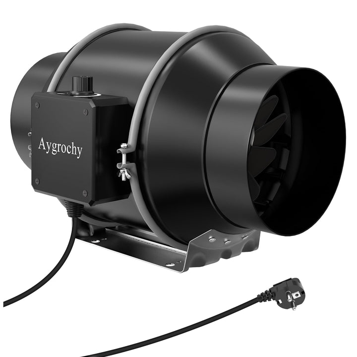 Aygrochy 150mm Regelbar Rohrventilator, Abluftventilator für Heizung, Kühlung, Booster, Wachstumszel