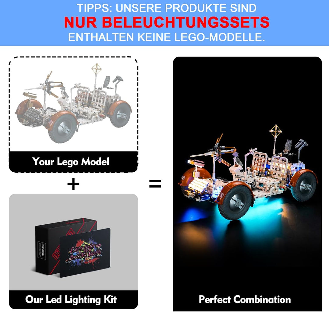 LocoLee Licht Kompatibel mit Lego 42182 Technic NASA Apollo Lunar Roving Vehicle (LRV), Nur Lichter
