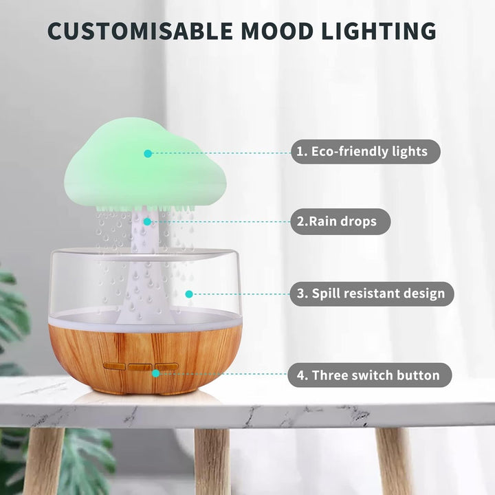 Weljoy Zen Regenwolken-Nachtlicht, Aromatherapie, ätherisches Öl, Diffusor, Mikro-Luftbefeuchter, Sc