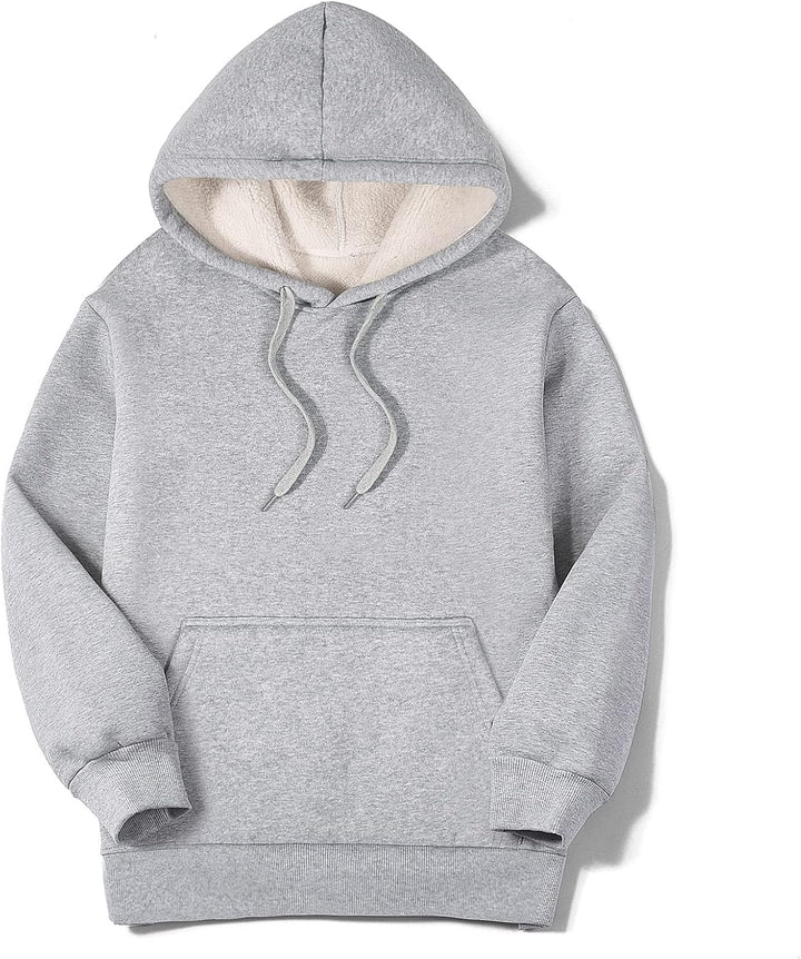 TOMEEK Damen Winter Warmes Sweatshirt Fleece Sherpa Gefütterter Pullover mit Kapuze Lässiger Sportli