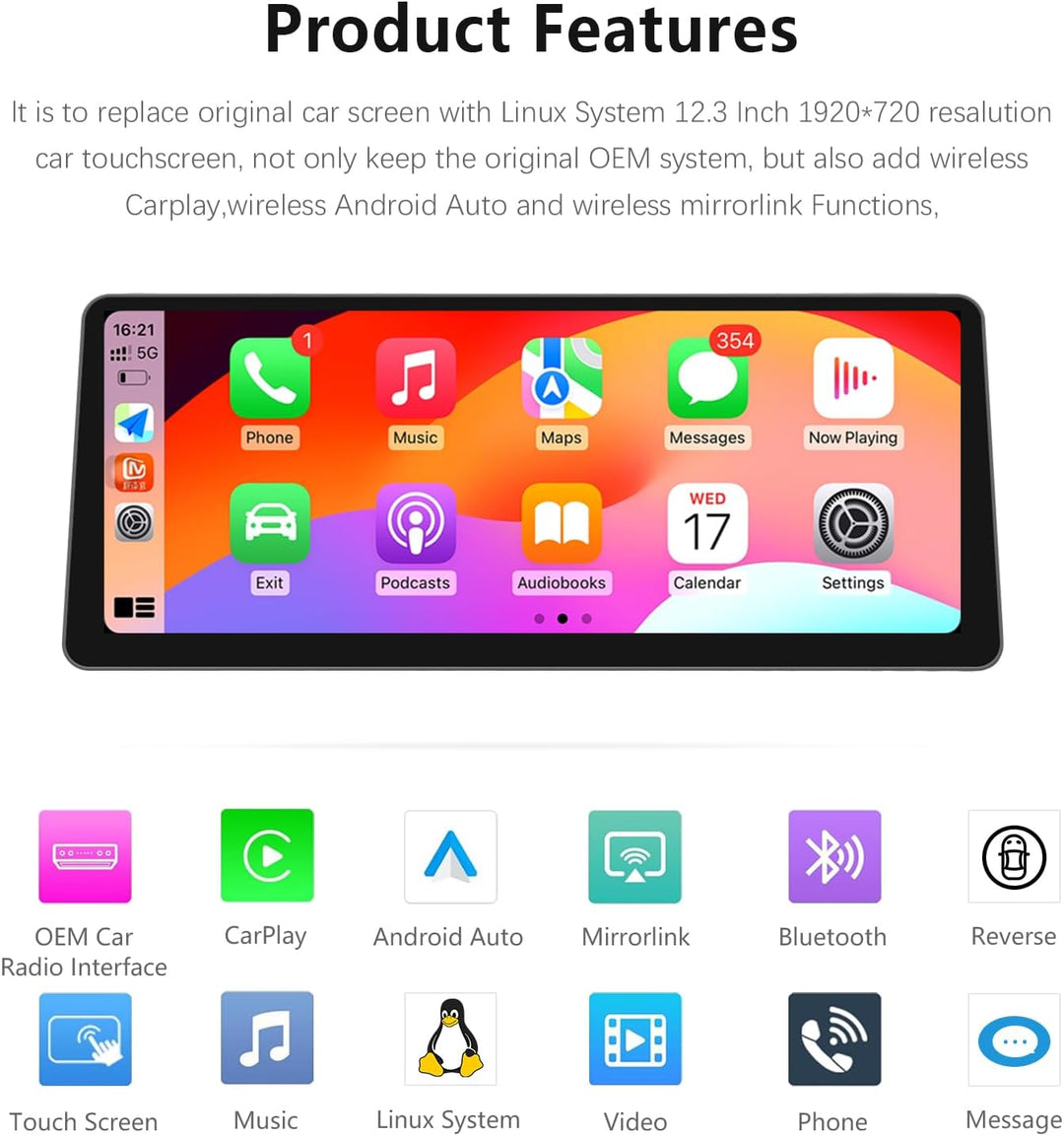 Ultra schmal 12,3 Zoll Carplay für Mercedes Benz E Klasse 2015-2016 W212 E200 S212 Auto Multimedia S