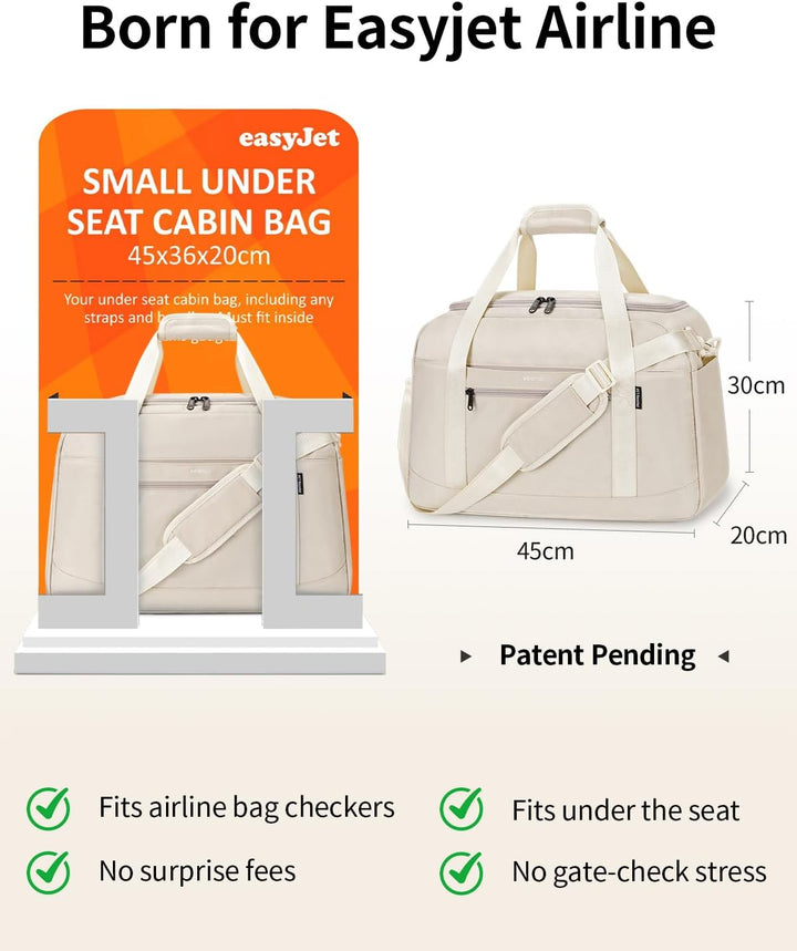 ECOHUB 30L Reisetasche Handgepäck Tasche, Easyjet Handgepäck 45x36x20 mit 14'' Laptop-Fach, Carry On