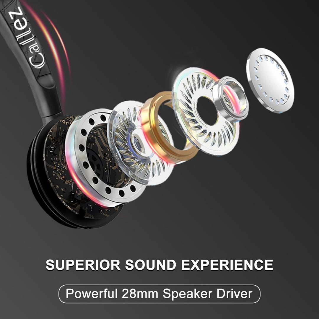 Callez USB Headset mit Mikrofon, PC Headset mit ENC Dual Noise Cancelling Mikrofon, USB Kopfhörer mi