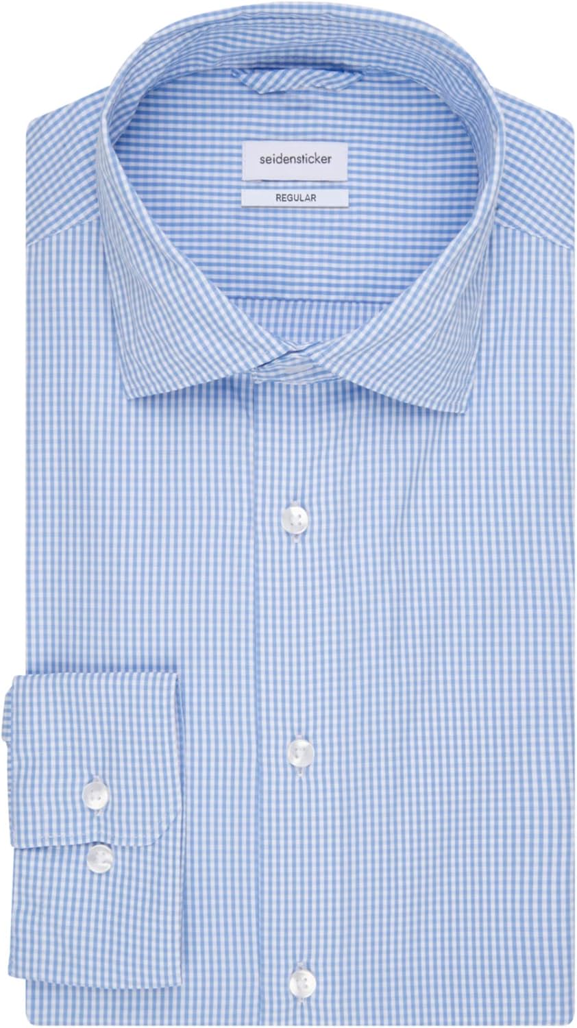 Seidensticker Herren Business Hemd - Regular Fit - Kent Kragen - Langarm - Stretch 38 Hellblau, 38 H