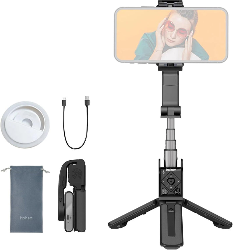 hohem iSteady Q Gimbal Smartphone Stabilisator Single Achsen, 4-in-1 Selfie Stick Stativ, Bluetooth
