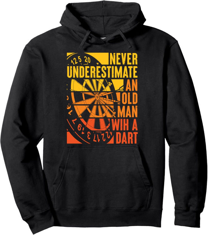 Darts | Alter Mann | Dartscheibe Dartspieler lustiges Spruch Pullover Hoodie