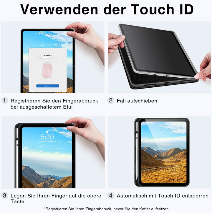 Antbox Hülle für iPad 10 Generation 2022 10,9 Zoll mit stifthalter Apple Pencil Halter Auto Schlaf/W