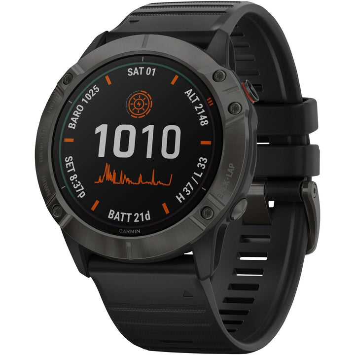 Garmin Fenix 6X Solar Titanium DLC schwarz/grau, 010-02157-21