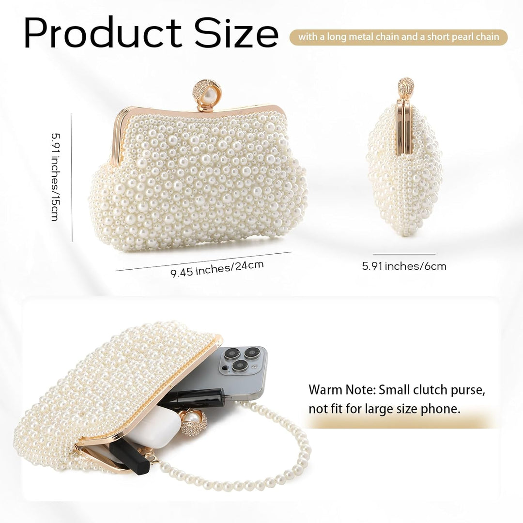 LHHMZ Perlen Clutch Taschen für Frauen Hochzeits Kristallperlen Abend Clutch Tasche Funkelnde Brauth