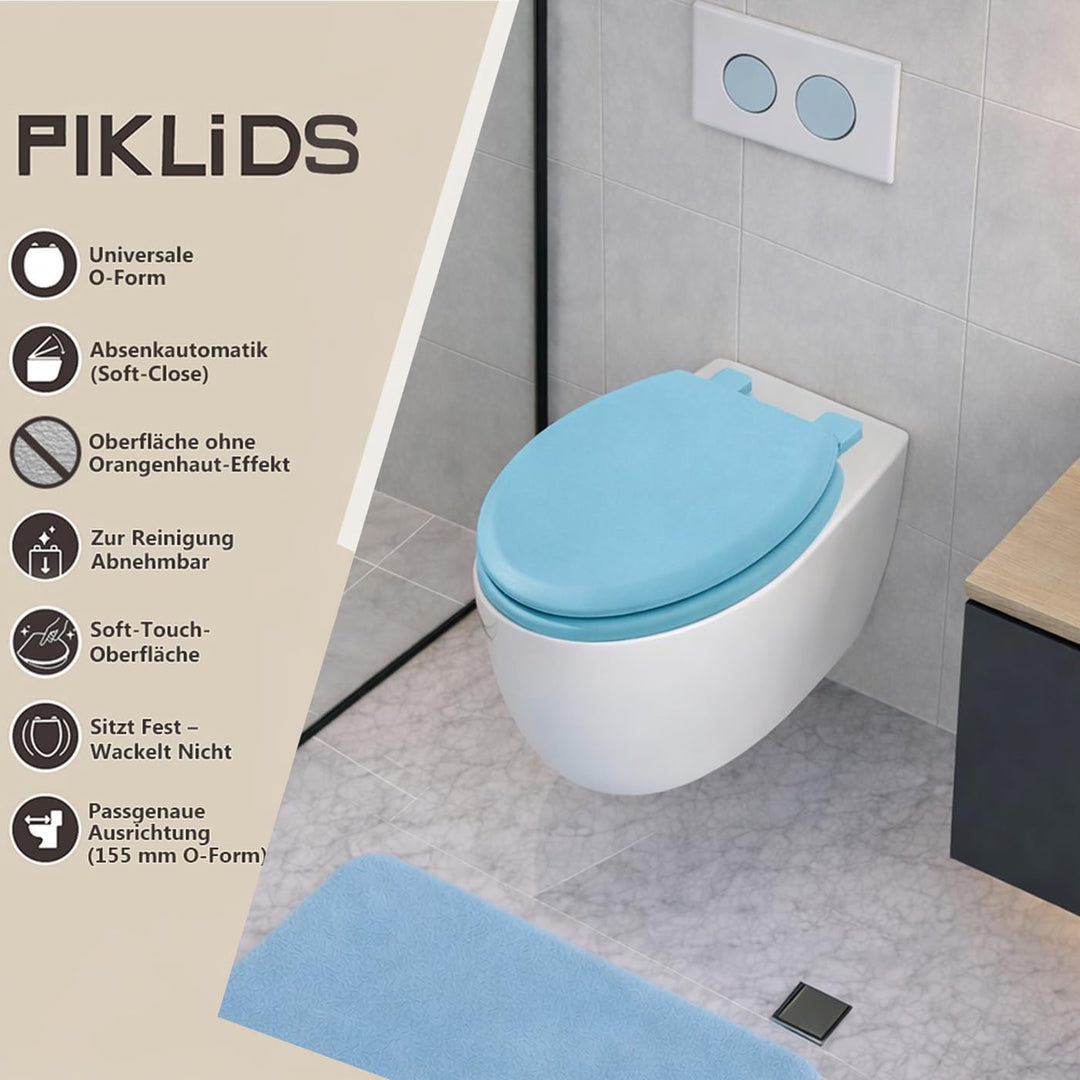 WC-Sitz Holzkern, Ｍatt – Soft-Touch & ultraglatt (ohne Orangenhaut), Absenkautomatik & Schnellversch