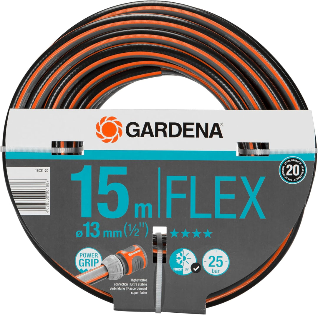 Gardena Comfort FLEX Schlauch 13 mm (1/2 Zoll), 15 m: Formstabiler, flexibler Gartenschlauch mit Pow