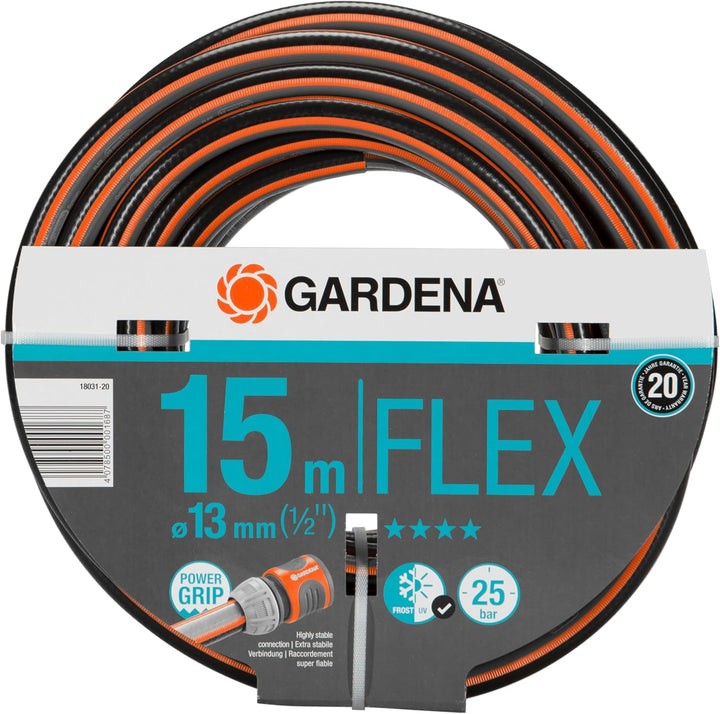 Gardena Comfort FLEX Schlauch 13 mm (1/2 Zoll), 15 m: Formstabiler, flexibler Gartenschlauch mit Pow