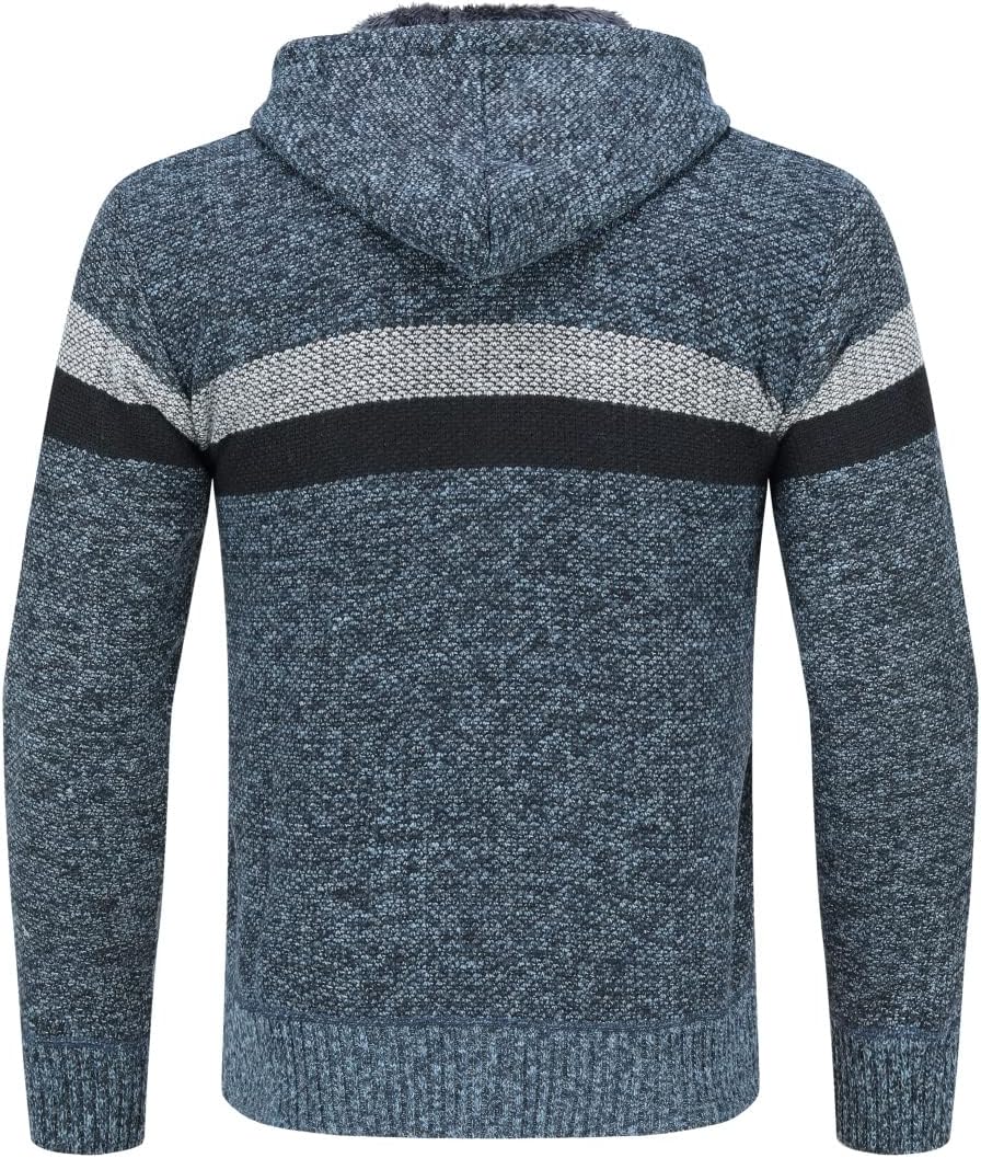 Sliktaa Strickjacke mit Kapuze für Herren Cardigan Winter Frühling Outdoor Baumwolle Jacke Pullover