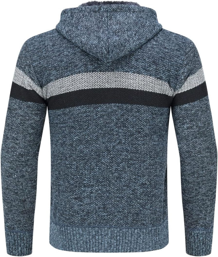 Sliktaa Strickjacke mit Kapuze für Herren Cardigan Winter Frühling Outdoor Baumwolle Jacke Pullover