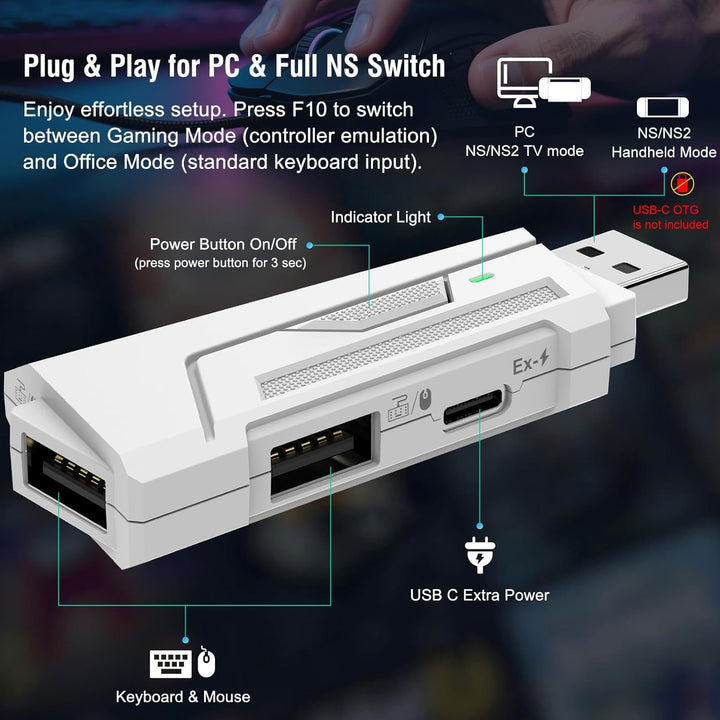 Joso AX200 Tastatur- und Mausadapter für N/Switch (alle Modelle) und PC-Tastaturkonverter für FPS-/T