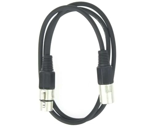 Paccs 4 Stück 1 m Mikrofonkabel Schwarz XLR Stecker male auf XLR Buchse female - Symmetrisch Audio K