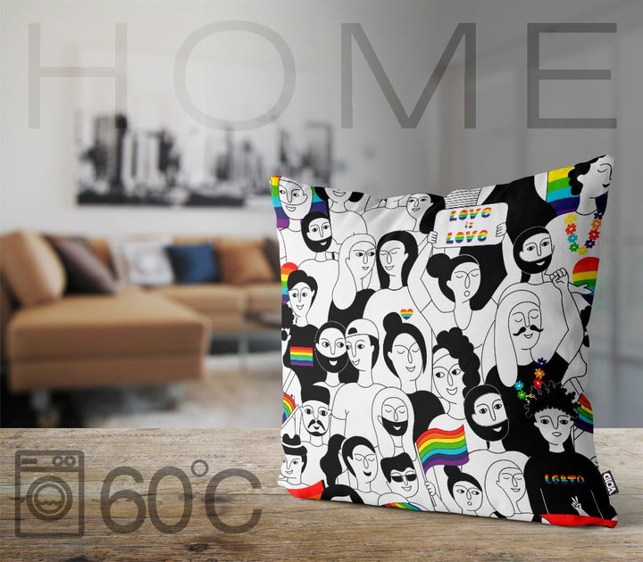 VOID Love Pride Menschen Kissenbezug Kissenhülle Polyester wasserfest Outdoor Indoor, Kissen Grösse: