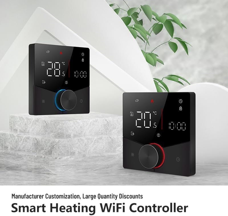 MincoHome Smart Knob Thermostat for Underfloor Electric Heating/Gas Boilers, Remote Voice Control Pr
