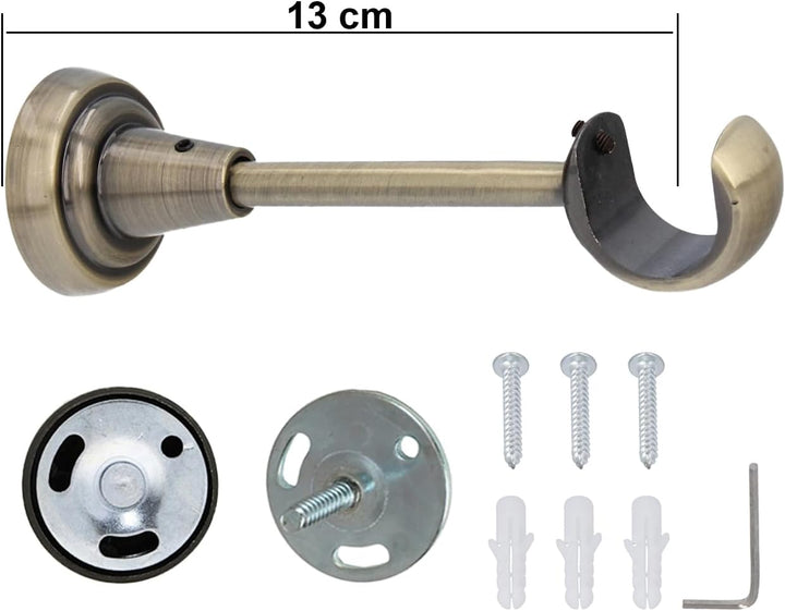 Sento 25mm Metall Gardinenstange Vorhangstange 1-läufig Messing Antik Classic 200 cm (1x200cm) PRYMA