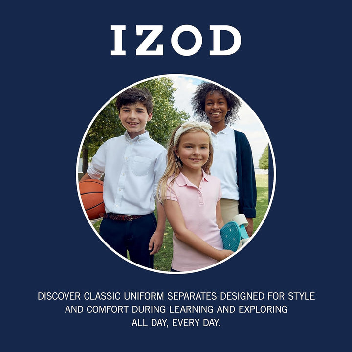 IZOD Herren Long Sleeve Oxford Shirt Hemd mit Button-Down-Kragen, Weiss/Opulenter Garten