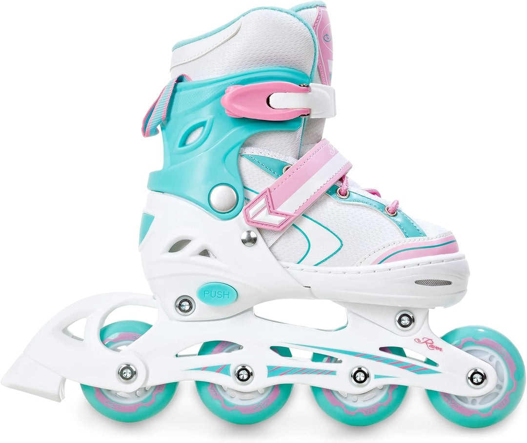 RAVEN 4in1 Inline Skates Triskates Rollschuhe Schlittschuhe Inliner für Kinder Mädchen verstellbar m