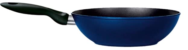 Riess Kelomat Wokpfanne 28 cm - Beschichtete Antihaftpfanne in Blau, schnelle Hitzeverteilung