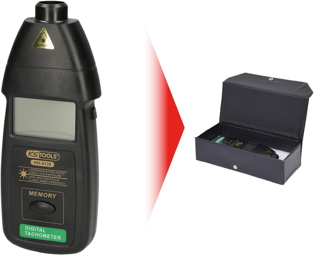 KS Tools 455.0130 Fotoelektronischer Drehzahlmesser DT2234B Laser