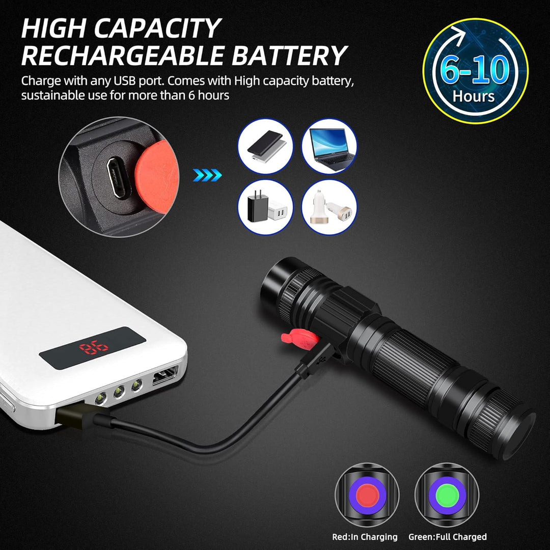 DARKBEAM UV Taschenlampe Schwarzlicht 365nm & 395nm Wiederaufladbare, Woodsche Lampe USB Schwarzlich