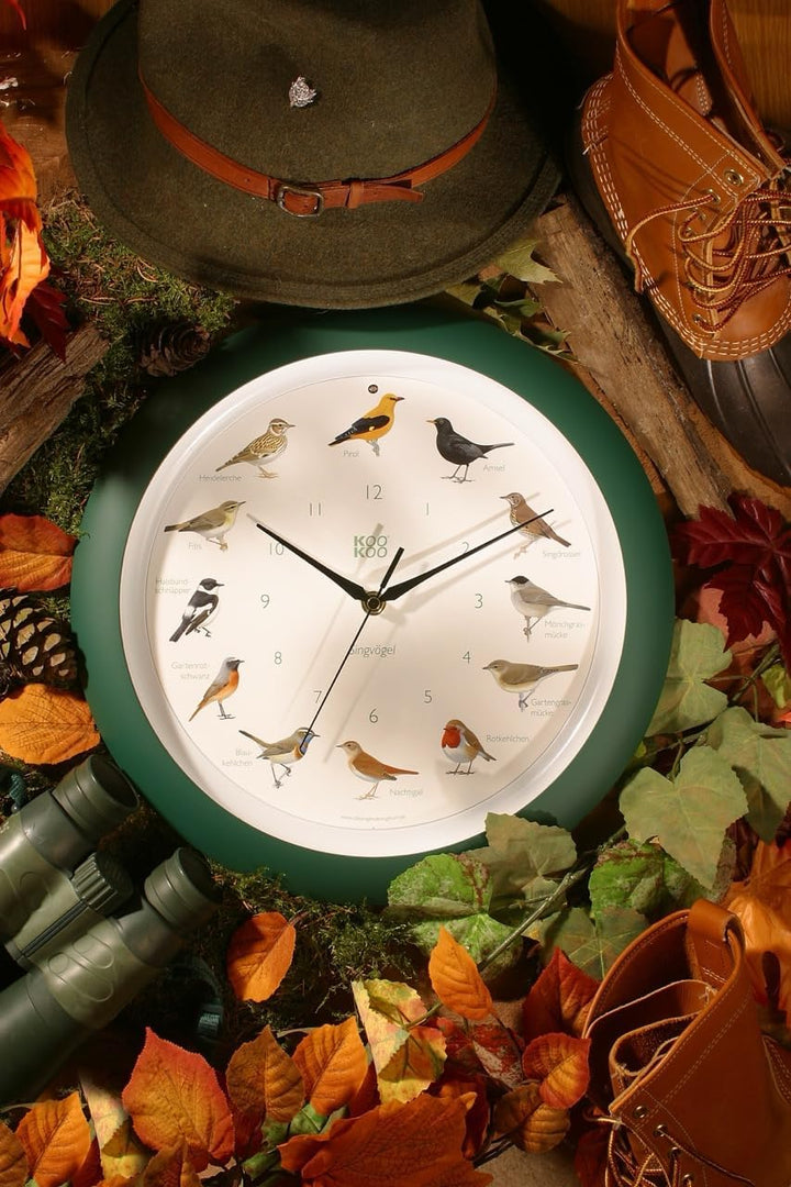KOOKOO Singvögel Flower Planet, Quarzwerk, Die Singende Vogeluhr, ist eine Uhr mit 12 heimischen Sin