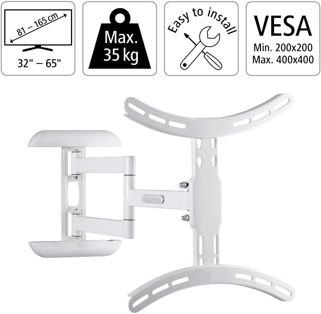 Hama TV-Wandhalterung (neigbar, schwenkbar, vollbeweglich für Fernseher von 32 bis 65 Zoll (81 cm bi