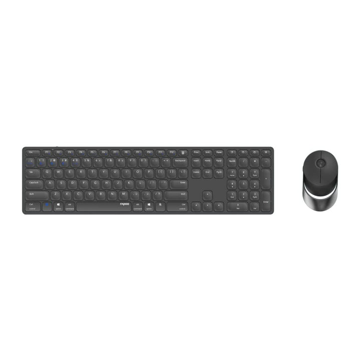 Rapoo 9850M kabelloses Tastatur-Maus Set Wireless Deskset 1600 DPI Sensor wiederaufladbarer Akku fla