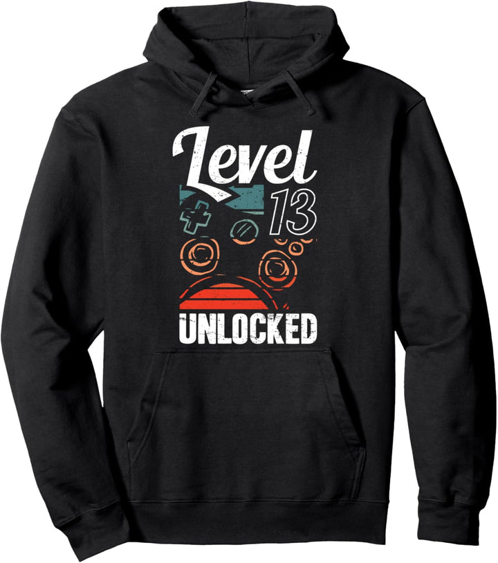 13. Geburtstag Jungen Video Gamer Level 13 Unlocked Jungs Pullover Hoodie