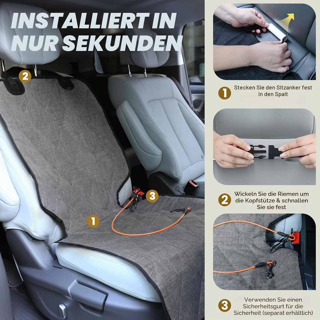 VIVAGLORY Autositzbezüge für Hunde, mit universeller Passform, gesteppt und langlebig, 600 Denier Ox