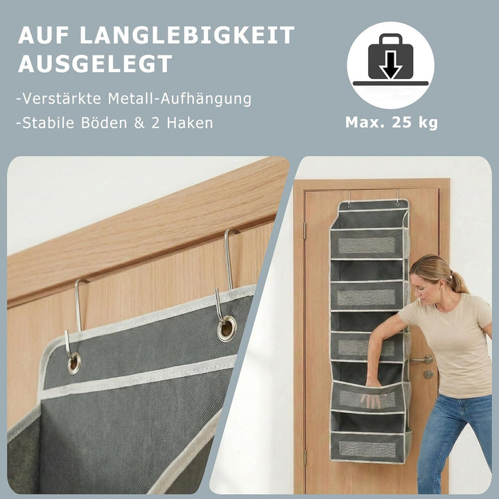 Hängeorganizer für die Tür, Upgrade Türorganizer mit 5 Fächern, Grosses Hängeregal, Faltbares Aufbew