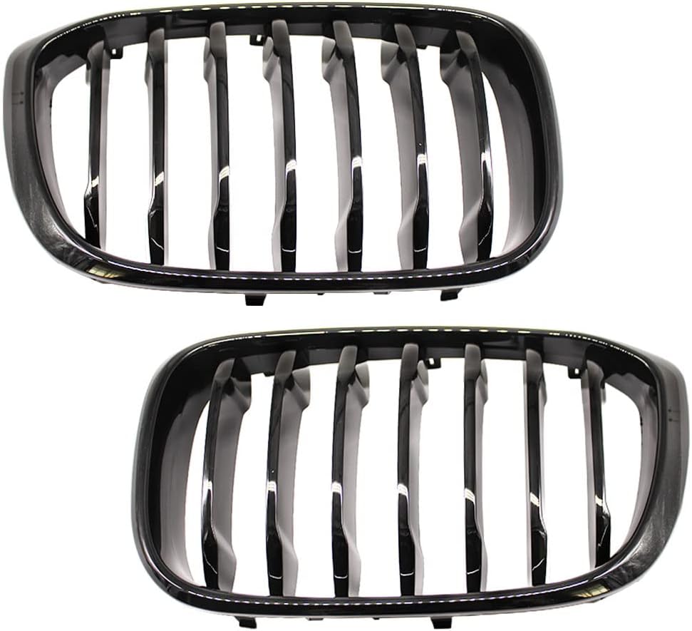 HZTWFC Auto Fronthaube Nierengitter glänzend schwarz einzelne Lamelle für BMW X3 X4 G01 G02 2018 201