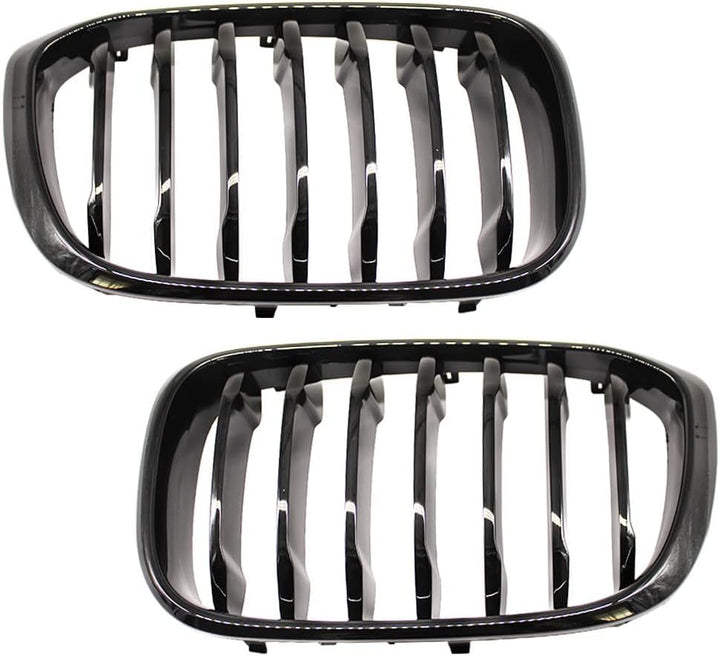 HZTWFC Auto Fronthaube Nierengitter glänzend schwarz einzelne Lamelle für BMW X3 X4 G01 G02 2018 201