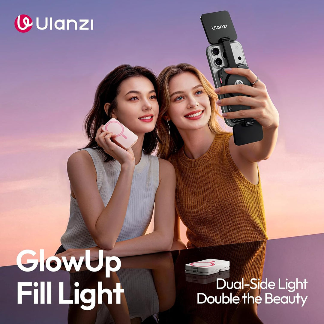 ULANZI GL01 [2026 Aktualisierte] Magnetische Selfie Licht für iPhone, Magnet LED Handy licht mit Zwe