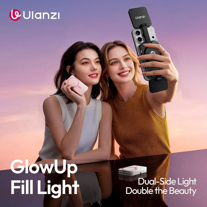 ULANZI GL01 [2026 Aktualisierte] Magnetische Selfie Licht für iPhone, Magnet LED Handy licht mit Zwe