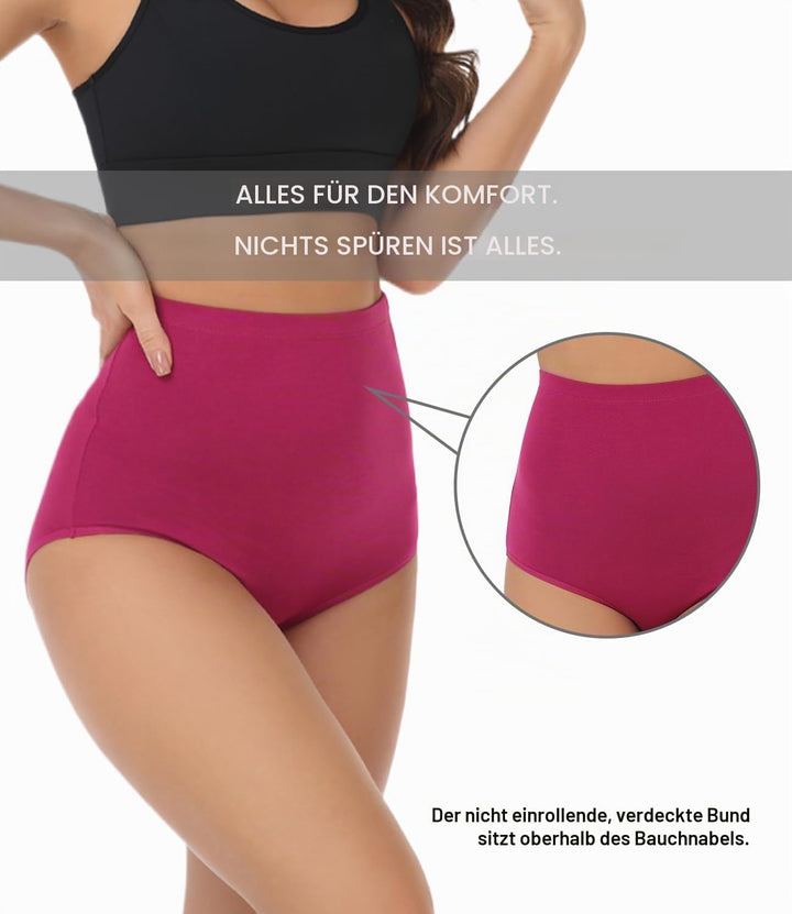 wirarpa Unterhosen Damen Baumwolle Unterwäsche Super Hohe Taille Frauen Slips 4er Pack S Mehrfarbig0