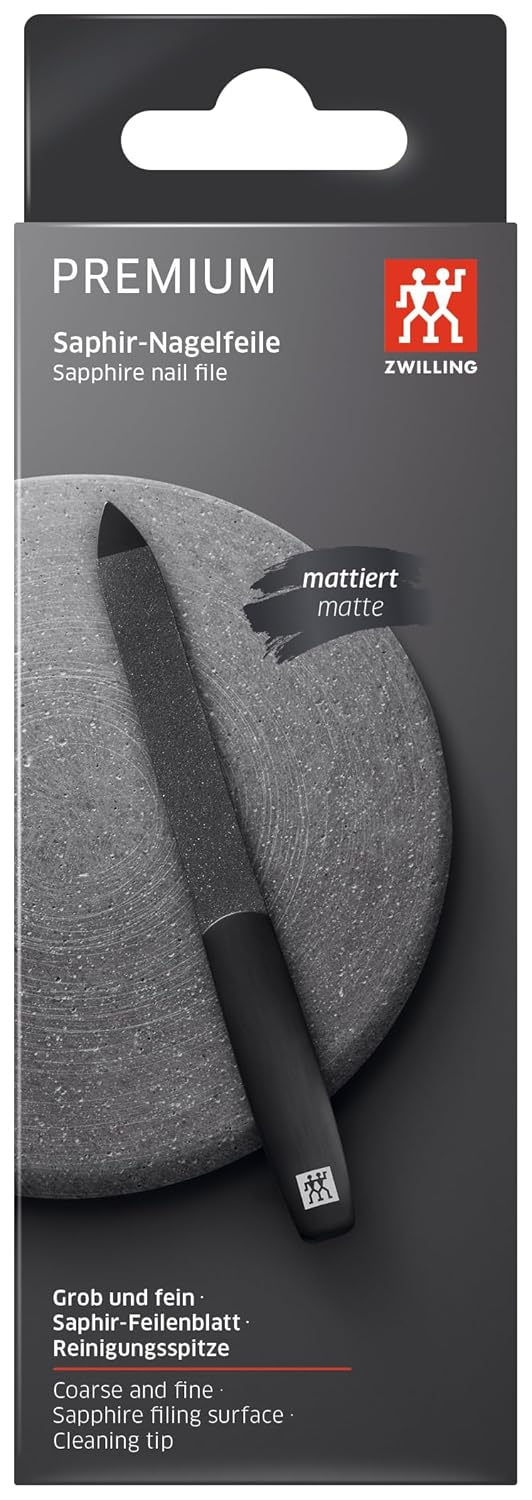 ZWILLING Saphir Nagelfeile (Grob- und feinkörnigen Feilenflächen zum Kürzen und Formen, Reinigungssp