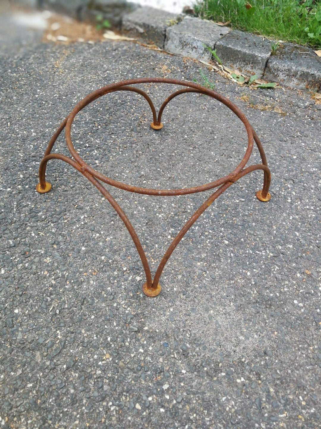 Edelrost Garten Staender Metall Rost d=30cm H15cm Fuer Feuerschale Pflanzschale Handarbeit