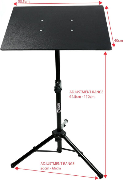 RockJam RJLP3 Heavy Duty Projector Stand Laptop Stand or Temporary Standing Desk with Tripod Body an